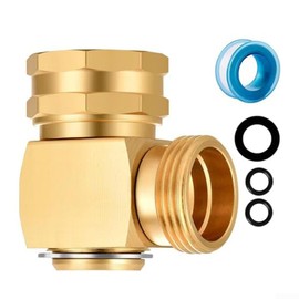 Brass Garden Hose Swivel Angle Connector Garden Hose Swivel Tap Adapter Adjustable 180° Swivel Angle Connector 3/4 Inch