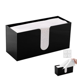 Dispensador de toallas de papel, soporte de toallas de papel acrílico, soporte de servilletas negro para cocina, encimera multiplegado, plegado en Z, multiplegado, baño, cocina, restaurante