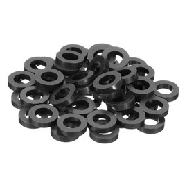 PATIKIL 50Pcs M8 ABS Spacers 5/16" ID x 9/16" OD x 1/8" L Plastic Round Spacer Washers Black Standoff Nut Unthreaded for M8 or 5/16 inch Screws Bolts Electrical Outlet