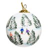 Art Studio Company Hand Painted Glass Christmas Ornament - Skiing