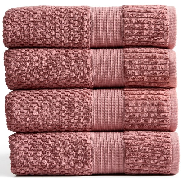NY Loft 100% Cotton Bath Towel 4 Pack | Super