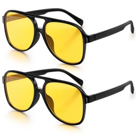 Chritice Retro Sunglasses Women's Large Vintage Sunglasses Women's UV 400 Protection, Retro Sunglasses Men Tinted Sunglass Woman, Yellow, Blue, Brown Lenses, Yellow and yellow