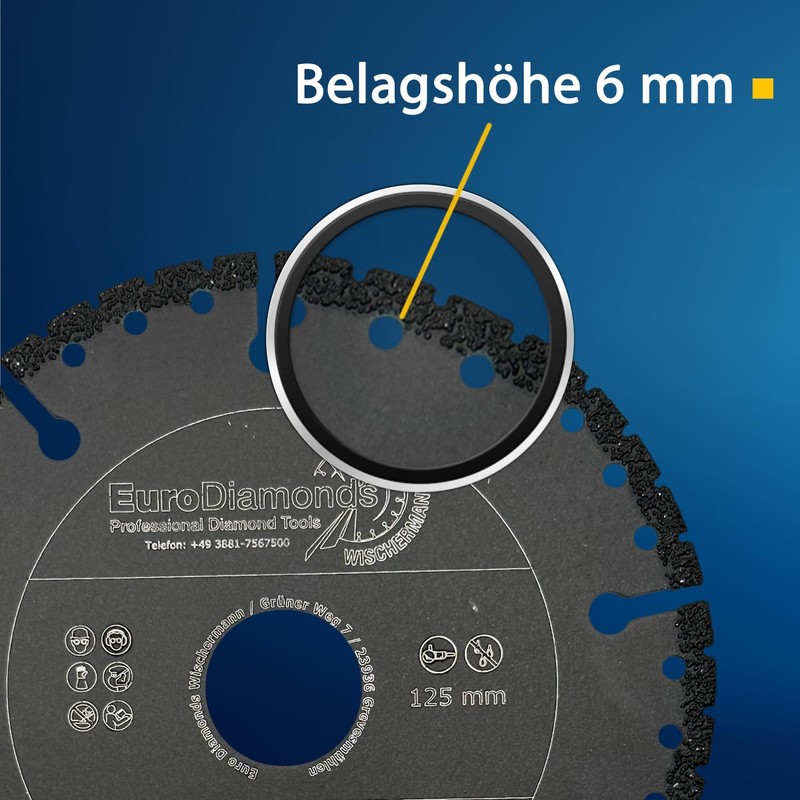EDW Professional Diamond Cutting Disc 125 mm for Cutting Plastic