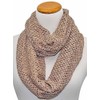 Taupe Net Infinity Scarf With Sequin Overlay