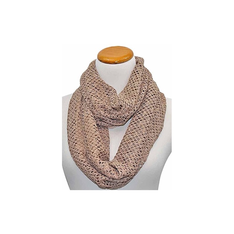 Taupe Net Infinity Scarf With Sequin Overlay
