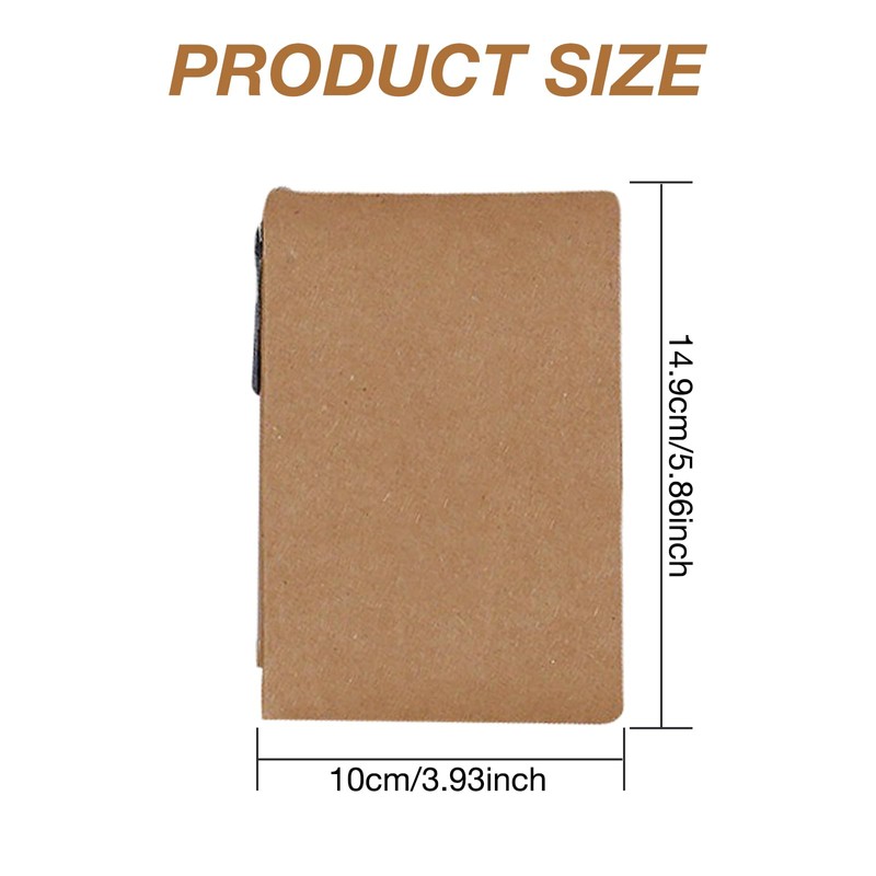 SWYYSGS Spiral Notebook Kraft Paper Cover Notepad with Pen, Sticky