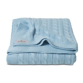 Jollein Blanket (75 x 100 cm, Cable Knit Light Blue)