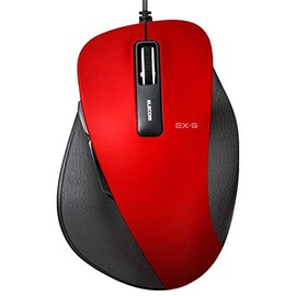ELECOM Ratón con Cable Azul LED Grip Feeling Serie EX-G M tamaño 5 Botones Rojo M-XGM10UBRD                                                           