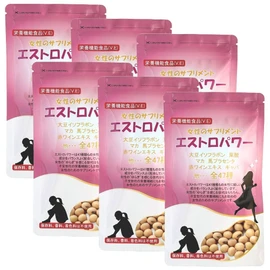 大豆イソフラボン +46成分 エクオール 産生成分 NEWパッケージ 女性 サプリ エストロパワー ×6個セット エクオール