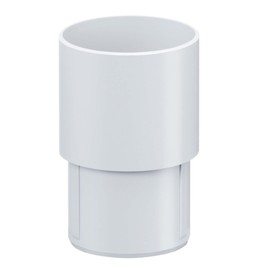 Inefa Pipe socket DN 75, white plastic, rain gutter, roof gutter white ST