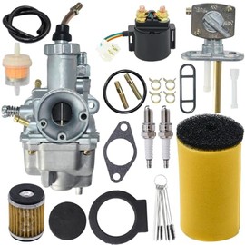 JDLLONG Timberwolf Carburetor Fit for Yamaha Timberwolf 250 YFB250 YFB 250 YFB250FW 1992-2004 Moto 4 Carb Kit with Air Filter+Oil Filter+Fuel Gas Petcock+Starter Solenoid Relay