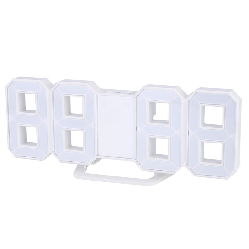 3D LED Digital Clock Bedroom Desktop Snooze Alarm Clock Home