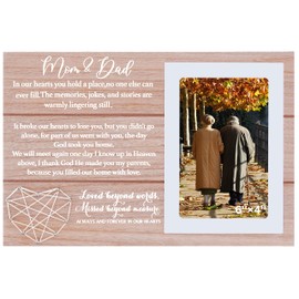Memorial Mom and Dad Picture Frame Gift- Mom and Dad In Our Hearts You Hold A Place,Sympathy Gift for the Loss of a Loved One,Condolence Gift,Bereavement Gifts-Photo Frame Gift