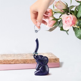 Titanape Purple Elephant Ring Holder Cute Ring Organizer Stand Display, Elephant Gifts for Women Birthday Christmas Valentines Engagement Bridesmaid Gift