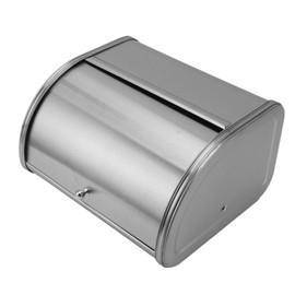 Stainless Steel Bread Box, Bread Box Exquisite Appearance Small Flat Side Metal Metal Bread Box for Storing Bread, Pastries, Donuts, Cookies (Frosted)