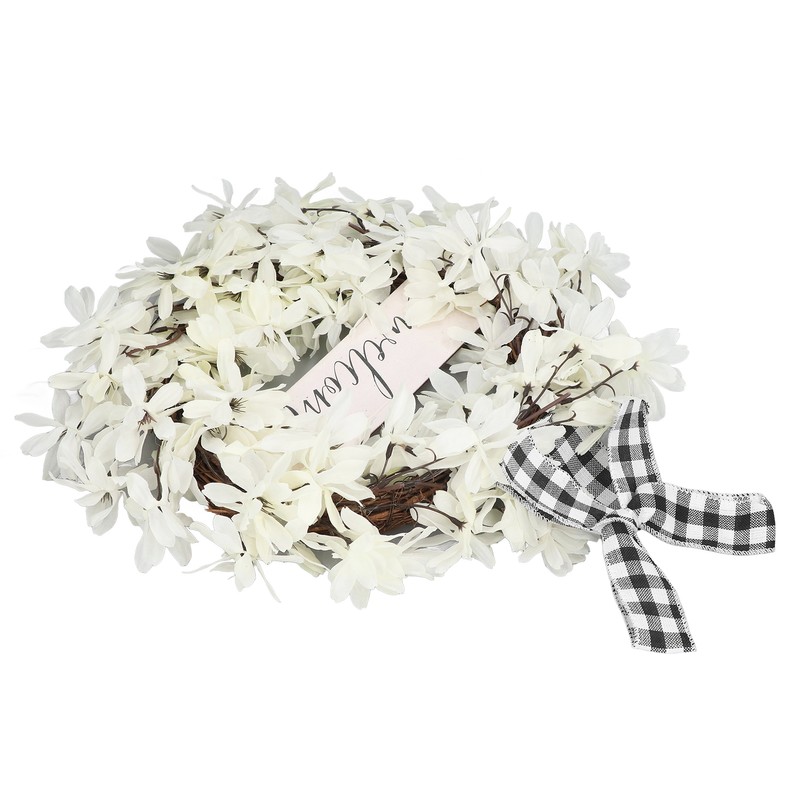 Imitation White Dogwood Wreath Simulation Vibrant Wreath Decoration for Home