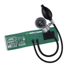 ADC Diagnostix 700 Premium Professional Pocket Aneroid Sphygmomanometer with Adcuff+ One-Piece Nylon Blood Pressure Cuff, Child, Green