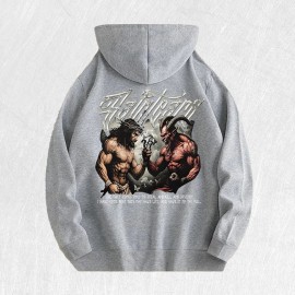 Faith Vs Evil Graphic Hoodie 100% Cotton US Warehouse 6 ColorsColor: Army Green, Size: L