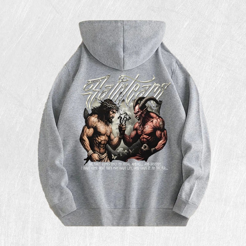 Faith Vs Evil Graphic Hoodie 100% Cotton US Warehouse 6