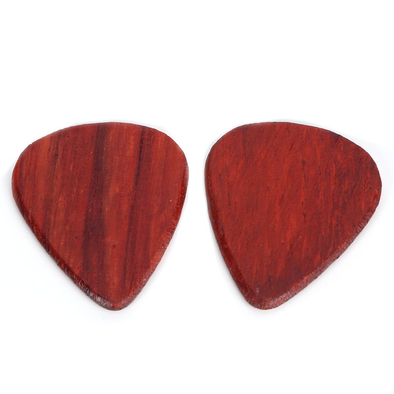 Guitar Pick Wooden Box with 2Pcs Red Rosewood Picks Musical