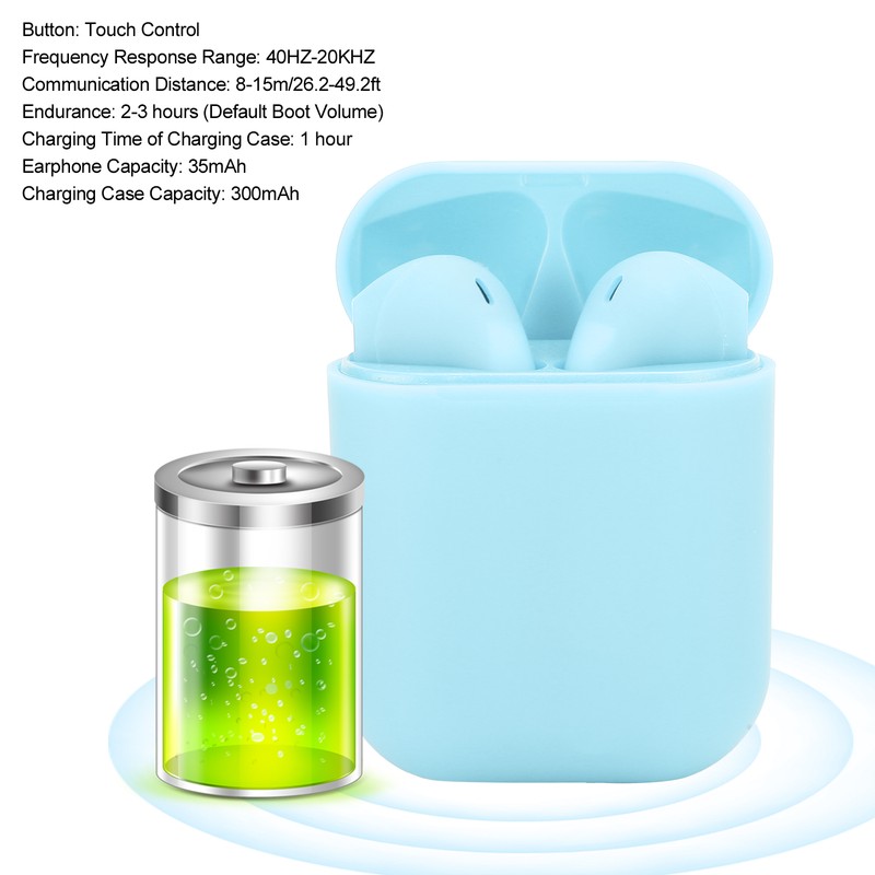 TWS Bluetooth 5.0 Wireless Earbuds Touch Control Headset Earphone with