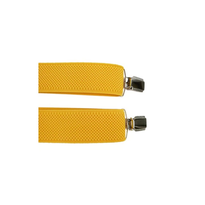 Olata Unisex fully adjustable Clip on Braces/Suspenders, 3.5cm - Yellow