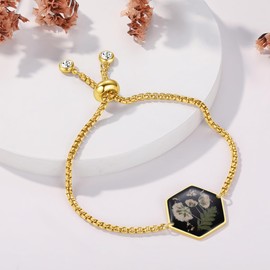 Baby's Breath Pressed Wildflower Bracelet | Pressed Baby's Breath Flower Bracelet | Real Wildflowers Adjustable Bracelet | Symbol of Love and Innocence | Gift for Woman