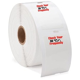 Check Your Oil Frequently Oil Change Printer Stickers - Light Adhesive (Roll of 500)