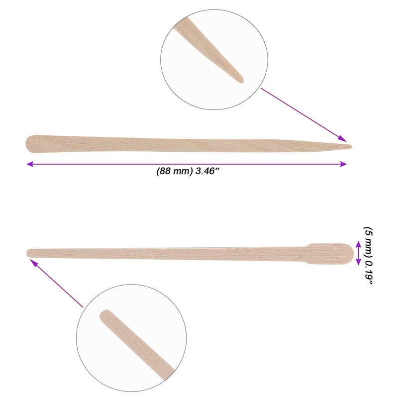 JOIKIT 1000 PCS Eyebrow Wax Sticks, 2 Style Wooden Wax