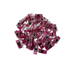 Foihukelim Plastic Clips 30 Pcs Notions Ideal for Sewing and Quilting Clips for Fabric Crafting for Seamstresses Quilters and DIY Projects (Rose red)