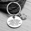 Christian Soccer Keychain with Philippians 4:13 Verse