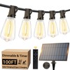 100FT Outdoor Solar String Lights with Remote, USB Rechargeable LED