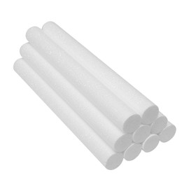 Crafjie Foam Cylinders for DIY Crafts and Arts Supplies (0.9 x 10in, 9 Pack), White Polystyrene Foam Rods for Modeling, Craft Supplies, DIY Home Craft Project