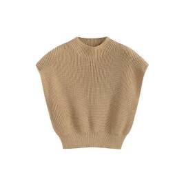 CIDER Women's Casual Sleeveless Knit Vest Sweater Pullover Stylish and Comfortable Plus Size Camel