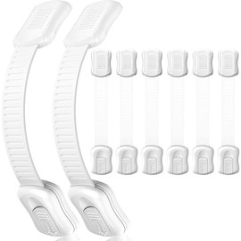 8-Pack Cabinet Locks Baby Proofing - Syican Child Proof Drawer Locks, Multi-Purpose for Drawers, Fridge, Toilet Seat, Trash Can, Ideal Stocking Stuffers, White