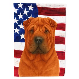 Caroline's Treasures Red Shar Pei American Flag Garden Flag Mailbox Flag Decorative Yard Flag Banner Outside Patio Artwork Yard Flower Beds, Garden Size, Multicolor