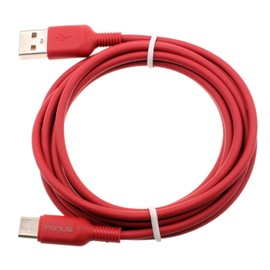 6ft USB-C Cable Red Charger Cord Compatible with Lively Jitterbug Smart4, Power Wire Type-C Fast Charge Sync