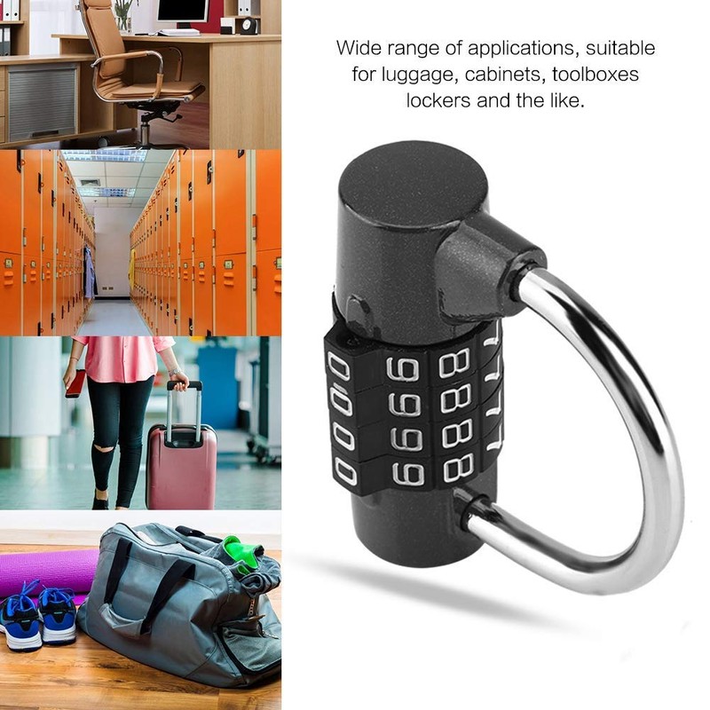 Door Password Lock,4 Dial Digit Code Combination Padlock Security Password