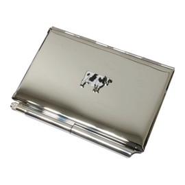 Gamekeepers Cottage gifts Friesian Cow Metal Notepad Memo Card Holder & Pen FREE ENGRAVING 694