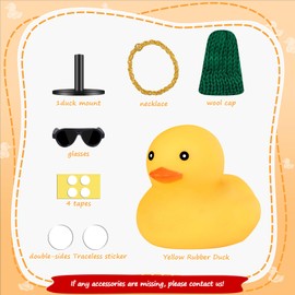 AILOVETECK Rubber Ducks with Duck Plug Mount for Jeep Dash, Dashboard Duck for Car Decoration, Car Ducks for Dashboard, Funny Car Dashboard Accessories Gift, Green Knit Hat Duck