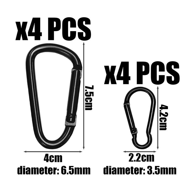 8 Caravan Hooks, Durable Metal Buckles, Keychain Accessories, Backpack Hooks,