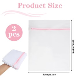 2er Set Wäschenetz für Waschmaschine, Premium Wäschebeutel 40 x 50 cm, Waschnetz mit Verstecktem Reißverschluss, Schutz vor Verformung und Falten, Wäschenetz für Waschmaschine,Wäschesack