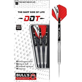 Bull's Dot D3 Steel Dart 22g, Black/Silver/Red