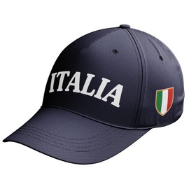 Purple Print House Italia Flag Text Mens Baseball Hat Nations Rugby Supporter Italy Football Italian, One Size, Navy