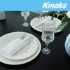KMAKII Disposable White Paper Dinner Napkins with Built-in Flatware Pocket