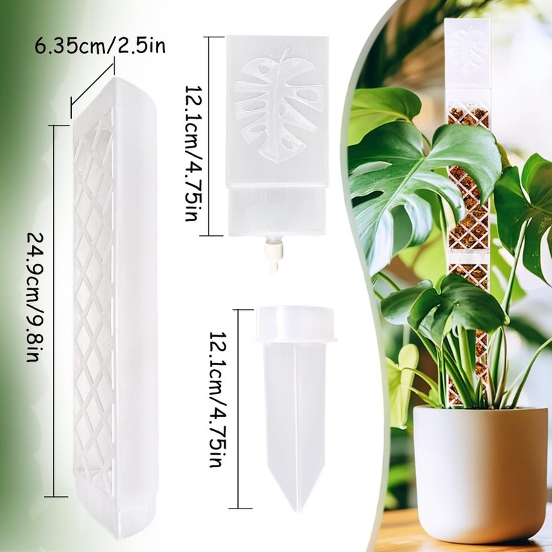 MIIIM 4 Pcs Self-Watering Moss Poles, D Shape Moss Pole