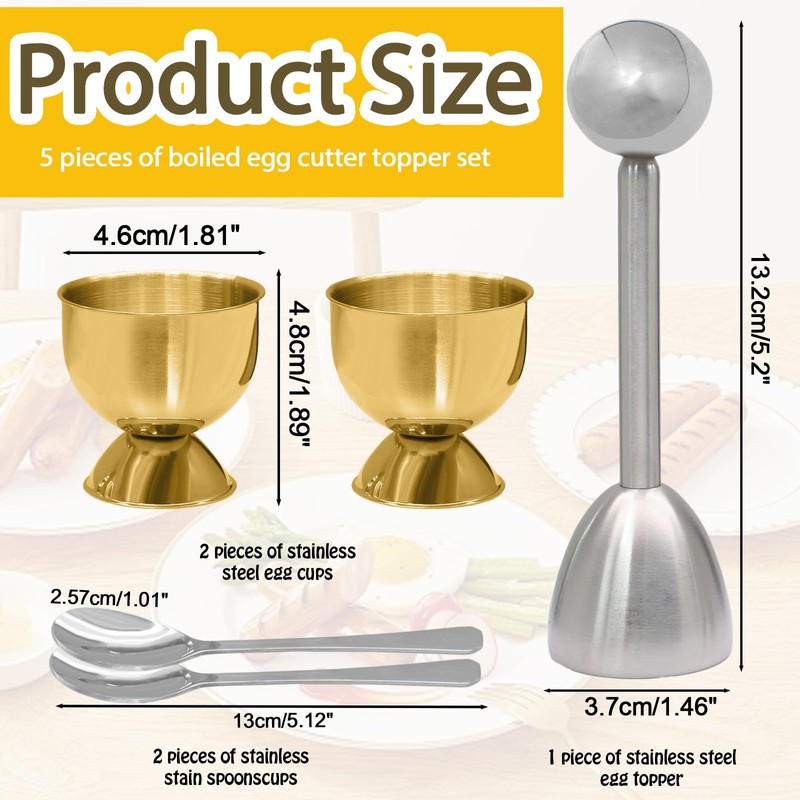 vibedor 5 Pack Egg Shell Opener Set, Stainless Steel Egg