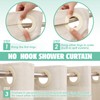 Eazzier Bath No Hook Linen Shower Curtain with Snap in