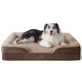Bedsure Orthopedic Dog Bed for Extra Large Dogs - XL Washable Dog Sofa Beds Large, Supportive Foam Pet Couch Bed with Removable Washable Cover, Waterproof Lining and Nonskid Bottom, Brown