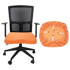 sourcing map Office Chair Cover, 46-54cm Jacquard Stretchable Soft Rotating Chair Slipcover Washable Desk Computer Seat Cover Protector for Office Home, Orange